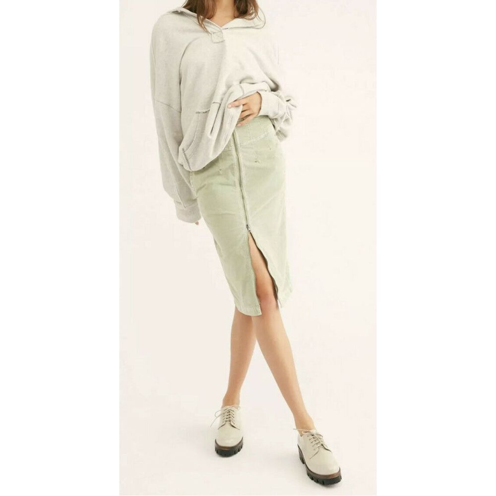 Free People I Want It All Corduroy Skirt MOSS 27